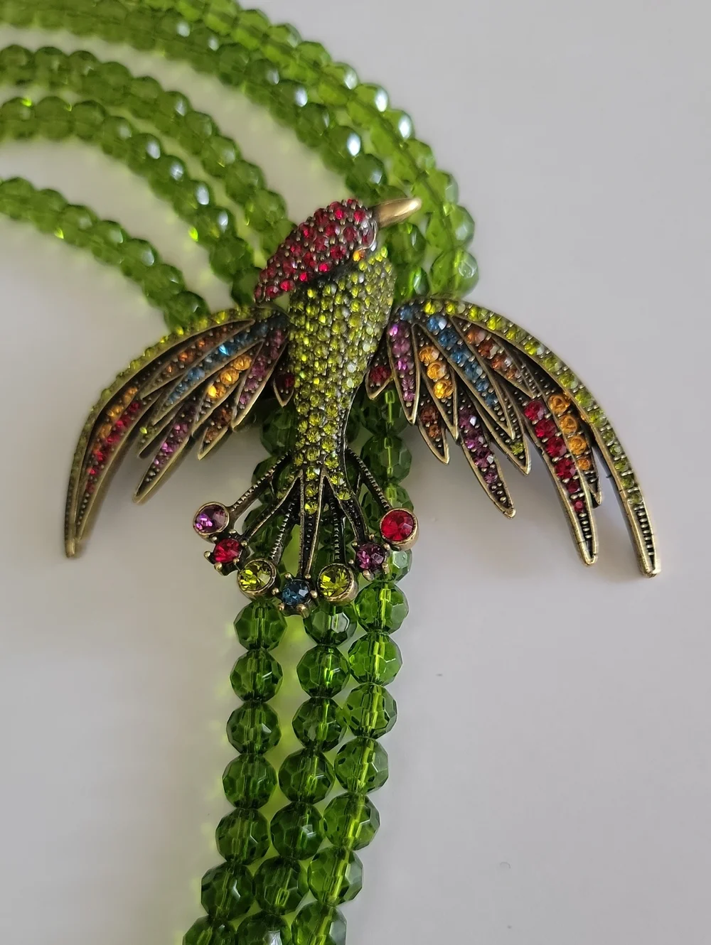 HEIDI DAUS "FOR THE BIRDS" BIRD-DESIGN SWAROVSKI CRYSTAL MULTISTRAND NECKLACE - Picture 9 of 10